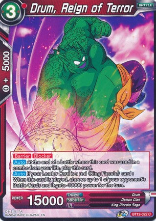 Drum, Reign of Terror (BT12-022) [Vicious Rejuvenation] | Odin's Place