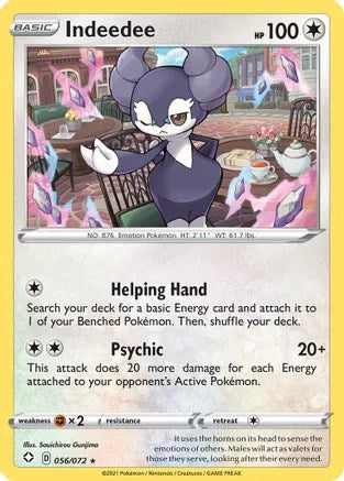 Indeedee (056/072) (Theme Deck Exclusive) [Sword & Shield: Black Star Promos] | Odin's Place