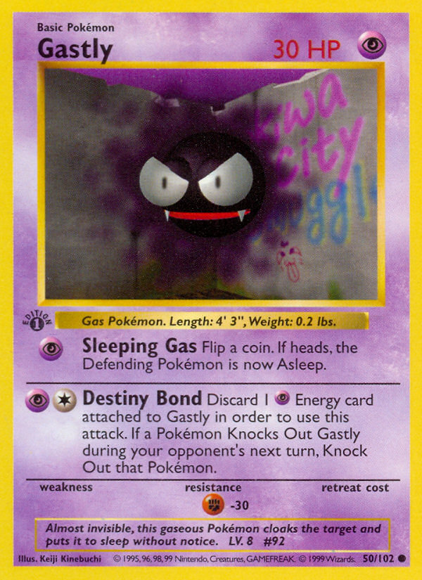 Gastly (50/102) (Shadowless) [Base Set 1st Edition] | Odin's Place