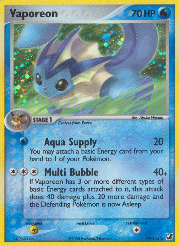 Vaporeon (19/115) [EX: Unseen Forces] | Odin's Place