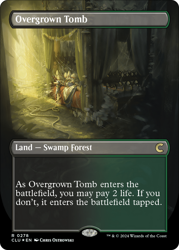 Overgrown Tomb (Borderless) [Ravnica: Clue Edition] | Odin's Place