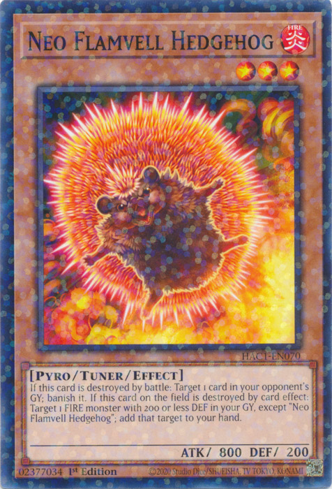 Neo Flamvell Hedgehog (Duel Terminal) [HAC1-EN070] Common | Odin's Place