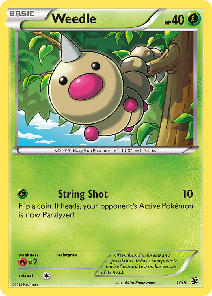 Weedle (1/39) [XY: Kalos Starter Set] | Odin's Place