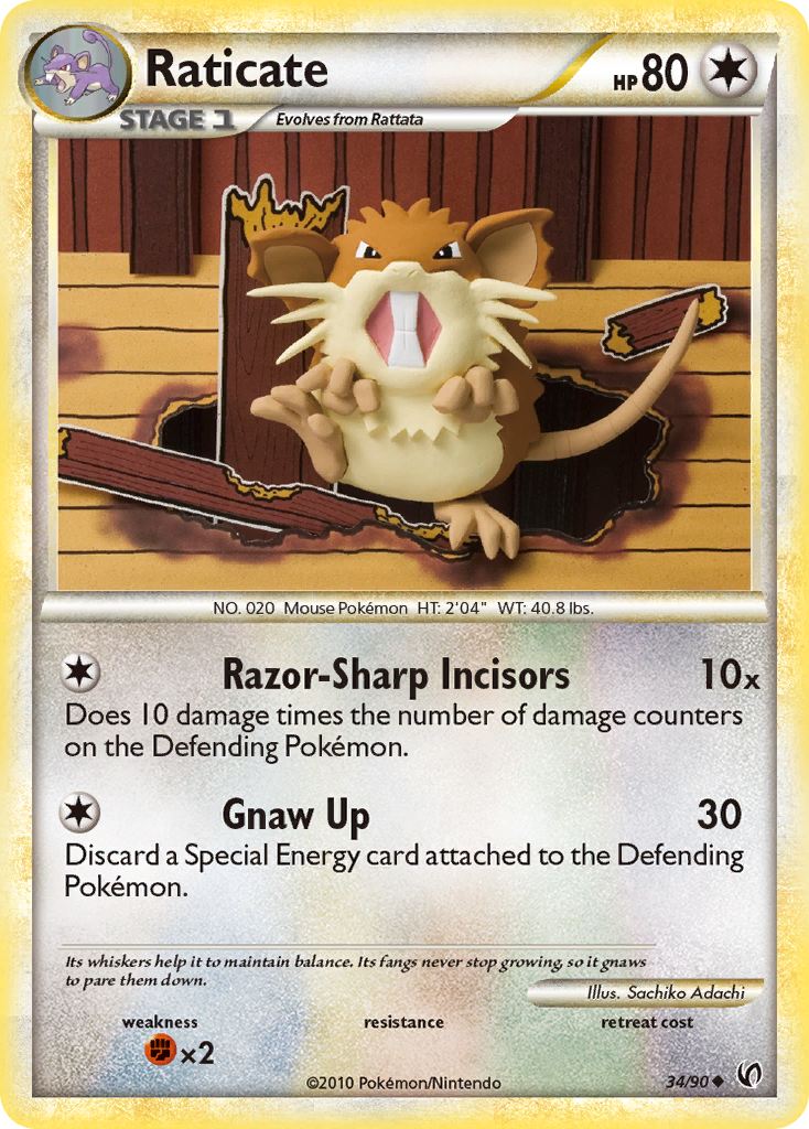 Raticate (34/90) [HeartGold & SoulSilver: Undaunted] | Odin's Place