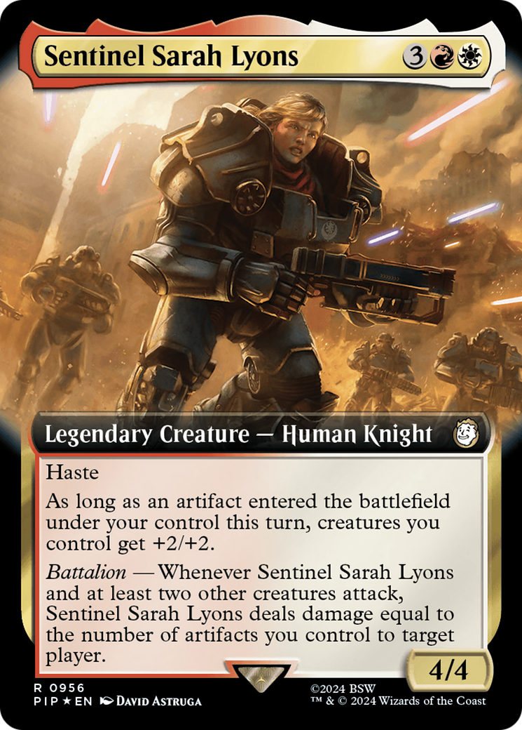 Sentinel Sarah Lyons (Extended Art) (Surge Foil) [Fallout] | Odin's Place