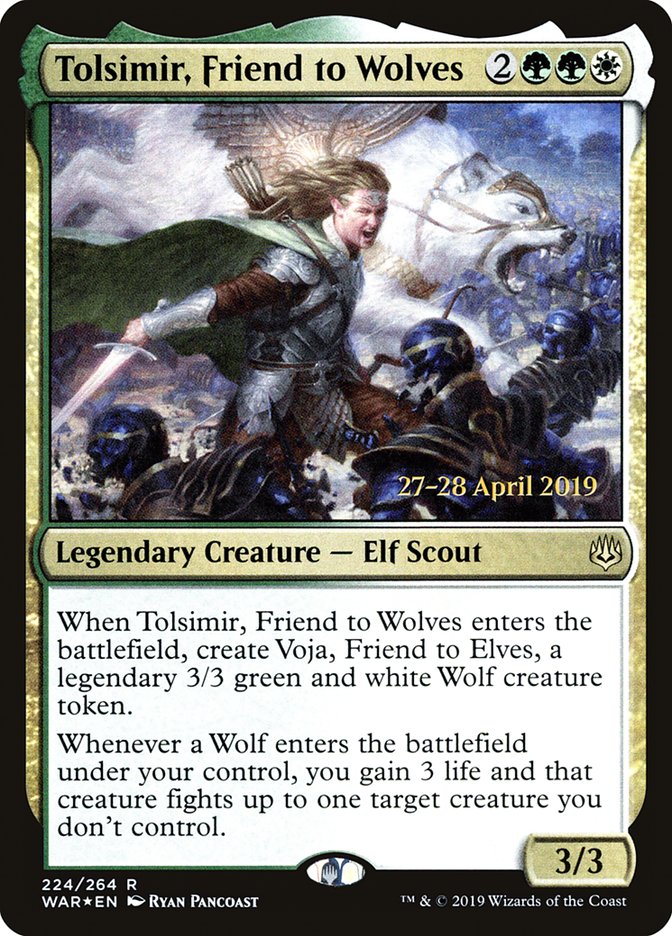 Tolsimir, Friend to Wolves (224) [War of the Spark Prerelease Promos] | Odin's Place