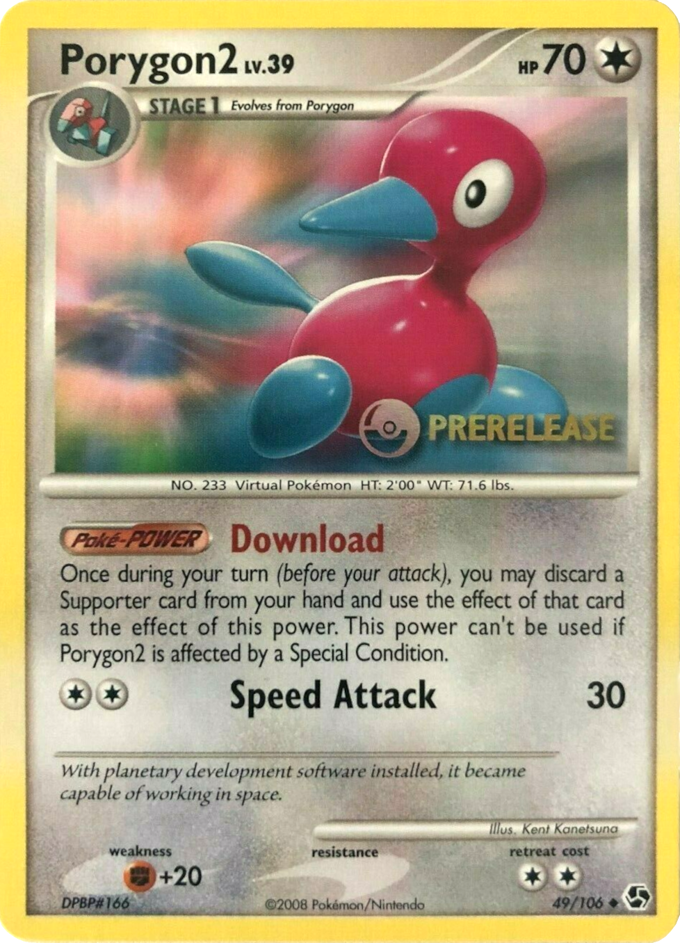 Porygon2 (49/106) (Prerelease Promo) [Diamond & Pearl: Black Star Promos] | Odin's Place