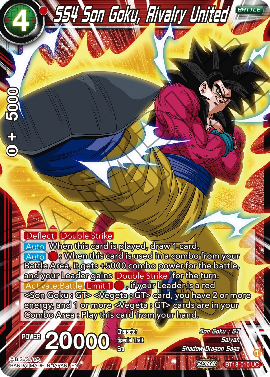 SS4 Son Goku, Rivalry United (BT18-010) [Dawn of the Z-Legends] | Odin's Place
