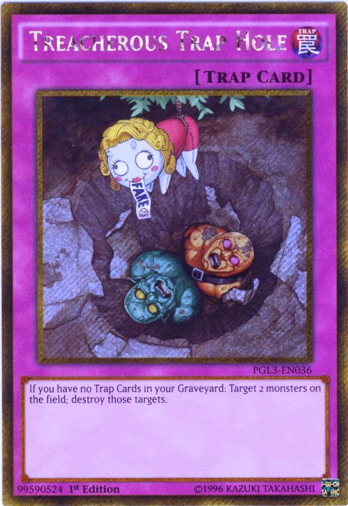 Treacherous Trap Hole [PGL3-EN036] Gold Secret Rare | Odin's Place