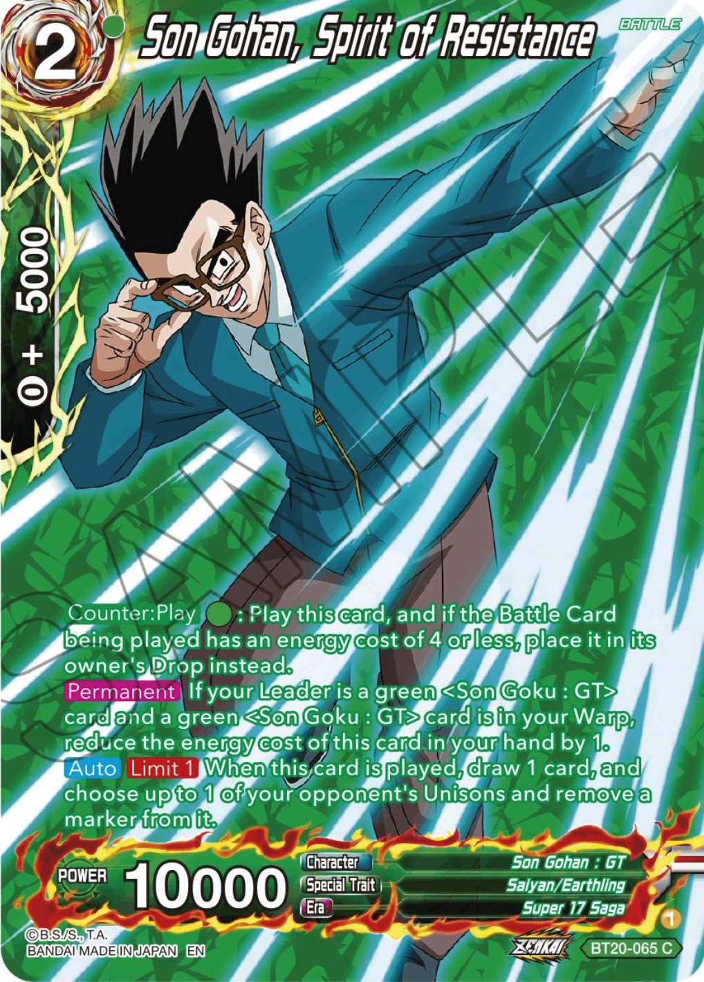 Son Gohan, Spirit of Resistance (Silver Foil) (BT20-065) [Power Absorbed] | Odin's Place