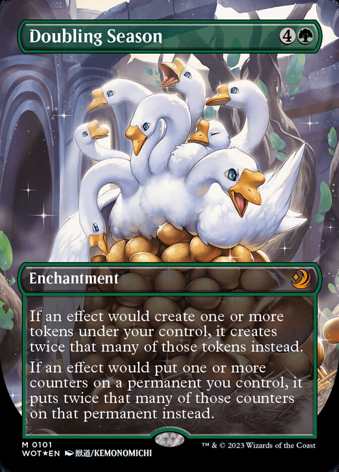 Doubling Season (Anime Borderless) (Confetti Foil) [Wilds of Eldraine: Enchanting Tales] | Odin's Place