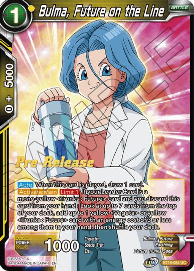 Bulma, Future on the Line (BT16-084) [Realm of the Gods Prerelease Promos] | Odin's Place