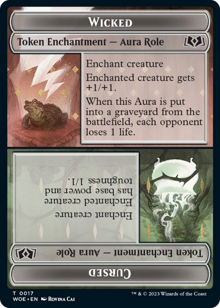 Wicked Role / Cursed Role // Emblem - On An Adventure Double-Sided Token [Wilds of Eldraine Tokens] | Odin's Place