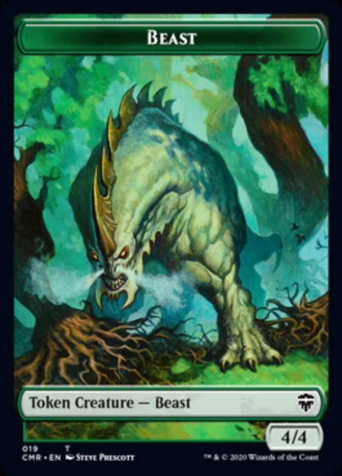 Beast (19) // Elephant Double-Sided Token [Commander Legends Tokens] | Odin's Place
