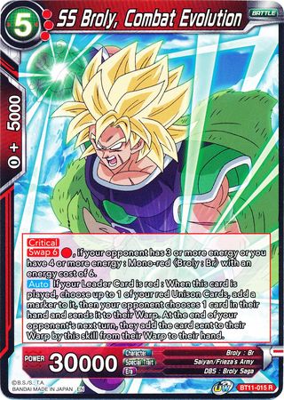 SS Broly, Combat Evolution (BT11-015) [Vermilion Bloodline] | Odin's Place