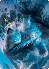Icehide Troll Art Card (Gold-Stamped Signature) [Kaldheim Art Series] | Odin's Place