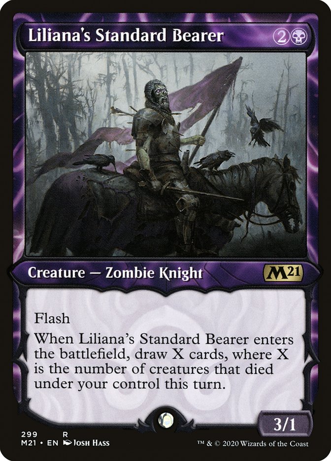 Liliana's Standard Bearer (Showcase) [Core Set 2021] | Odin's Place
