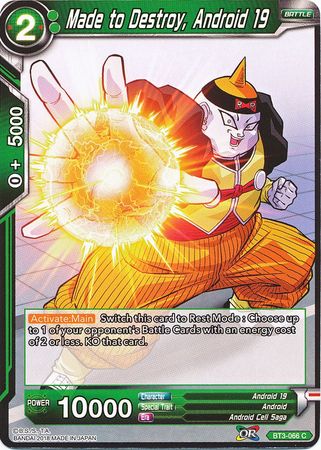Made to Destroy, Android 19 (BT3-066) [Cross Worlds] | Odin's Place