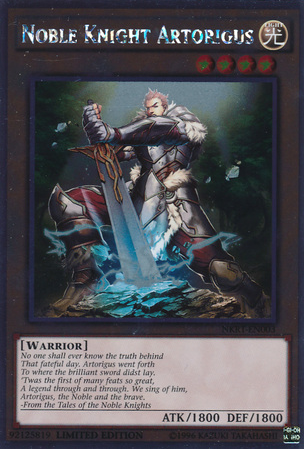 Noble Knight Artorigus [NKRT-EN003] Platinum Rare | Odin's Place