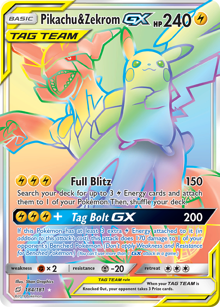 Pikachu & Zekrom GX (184/181) [Sun & Moon: Team Up] | Odin's Place
