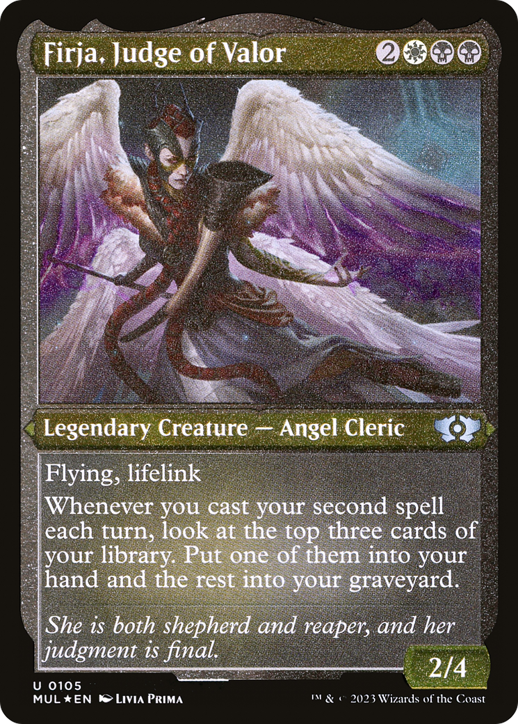 Firja, Judge of Valor (Foil Etched) [Multiverse Legends] | Odin's Place