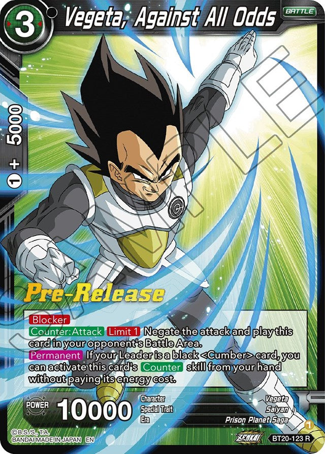 Vegeta, Against All Odds (BT20-123) [Power Absorbed Prerelease Promos] | Odin's Place