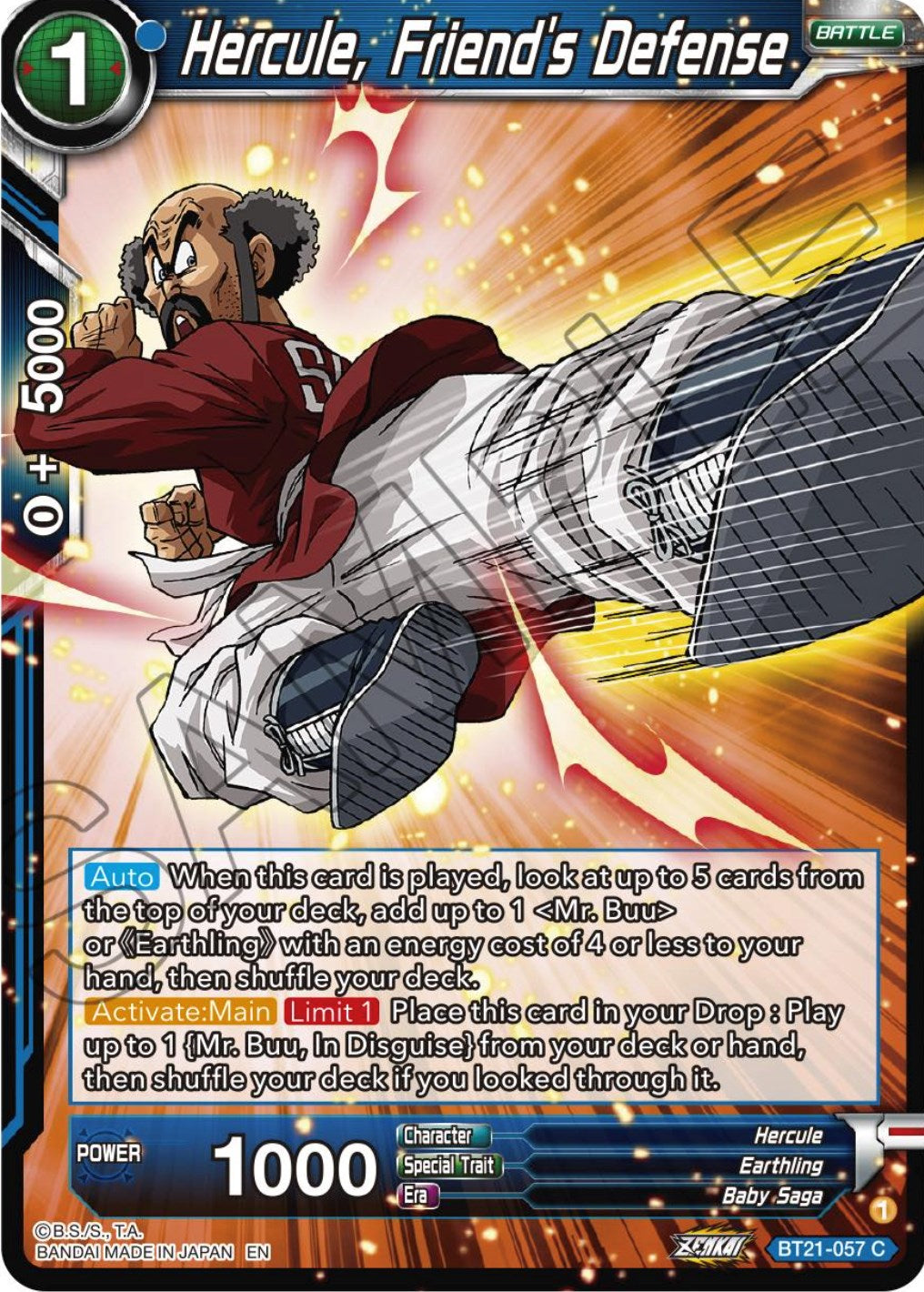 Hercule, Friend's Defense (BT21-057) [Wild Resurgence] | Odin's Place