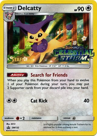 Delcatty (SM132) (Staff Prerelease Promo) [Sun & Moon: Black Star Promos] | Odin's Place