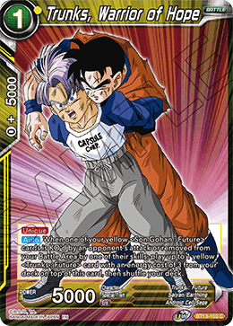 Trunks, Warrior of Hope (Common) (BT13-103) [Supreme Rivalry] | Odin's Place