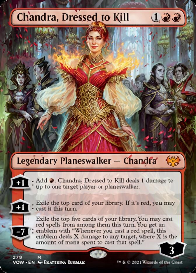 Chandra, Dressed to Kill (Borderless) [Innistrad: Crimson Vow] | Odin's Place