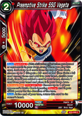 Preemptive Strike SSG Vegeta (BT6-008) [Destroyer Kings] | Odin's Place
