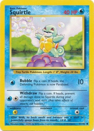 Squirtle (63/102) [Base Set Unlimited] | Odin's Place