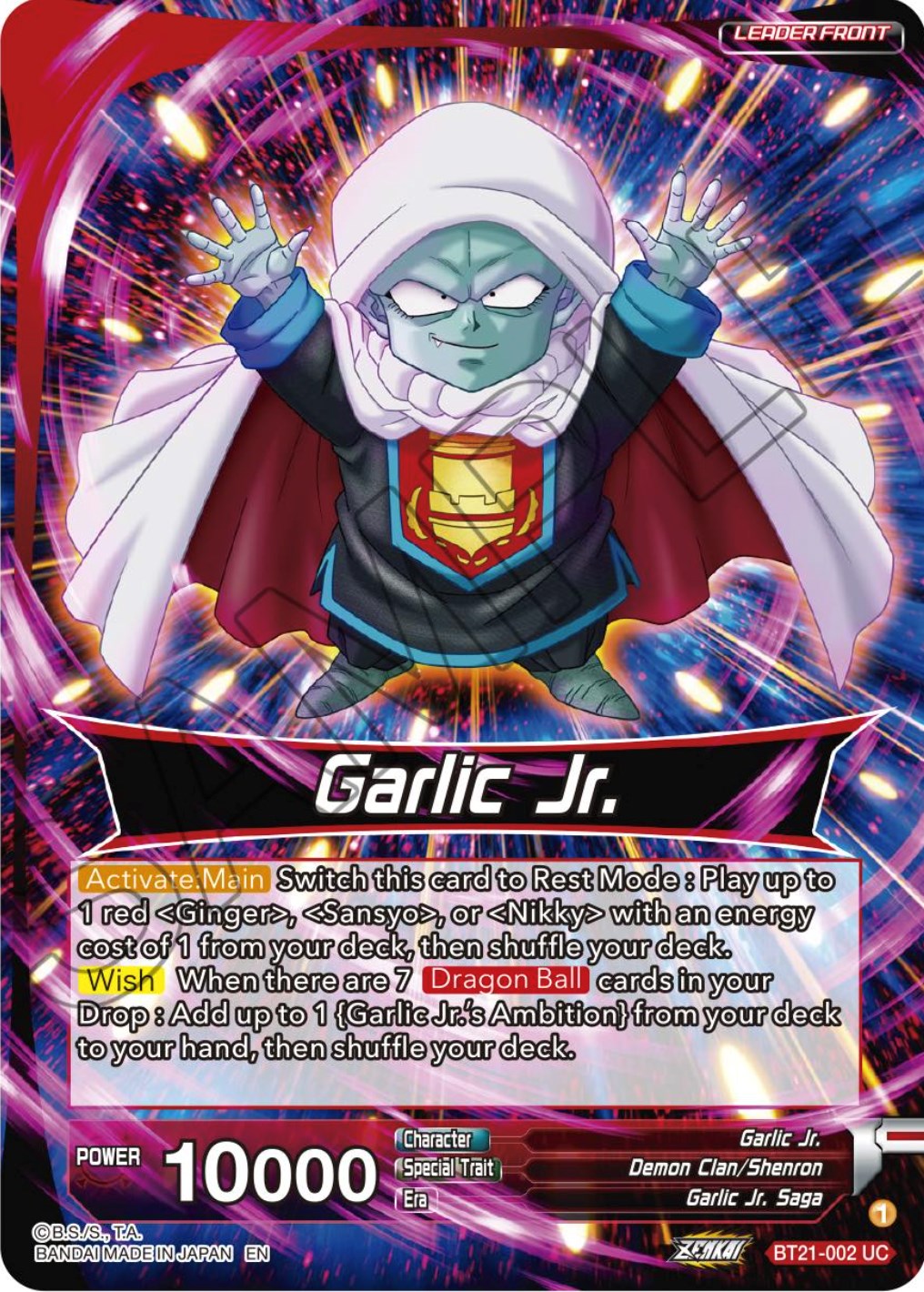Garlic Jr. // Garlic Jr., Immortal Being (BT21-002) [Wild Resurgence] | Odin's Place