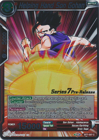 Helping Hand Son Gohan (BT7-007_PR) [Assault of the Saiyans Prerelease Promos] | Odin's Place