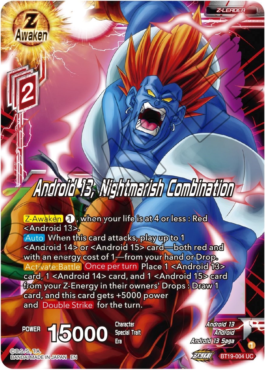 Android 13, Nightmarish Combination (BT19-004) [Fighter's Ambition] | Odin's Place