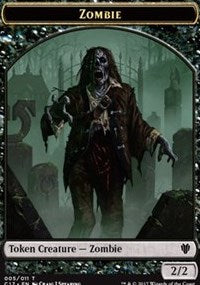 Zombie // Gold Double-Sided Token [Commander 2017 Tokens] | Odin's Place