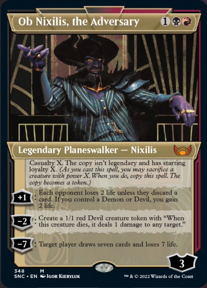 Ob Nixilis, the Adversary (Showcase Art Deco) [Streets of New Capenna] | Odin's Place