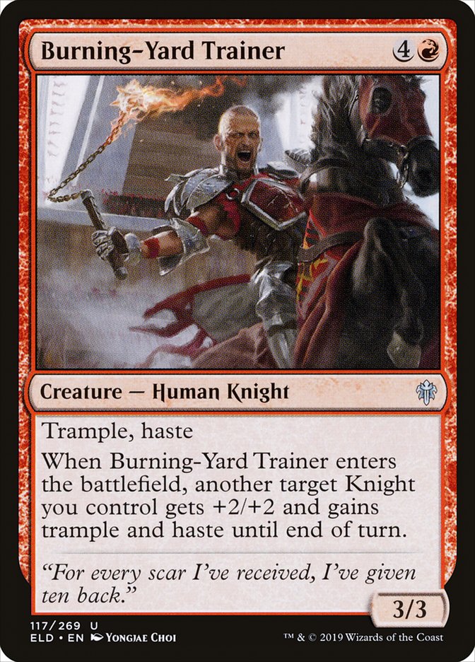 Burning-Yard Trainer [Throne of Eldraine] | Odin's Place
