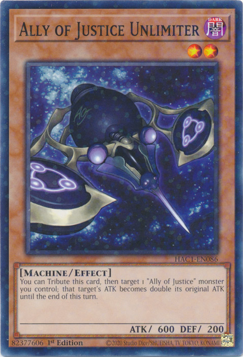 Ally of Justice Unlimiter (Duel Terminal) [HAC1-EN086] Common | Odin's Place