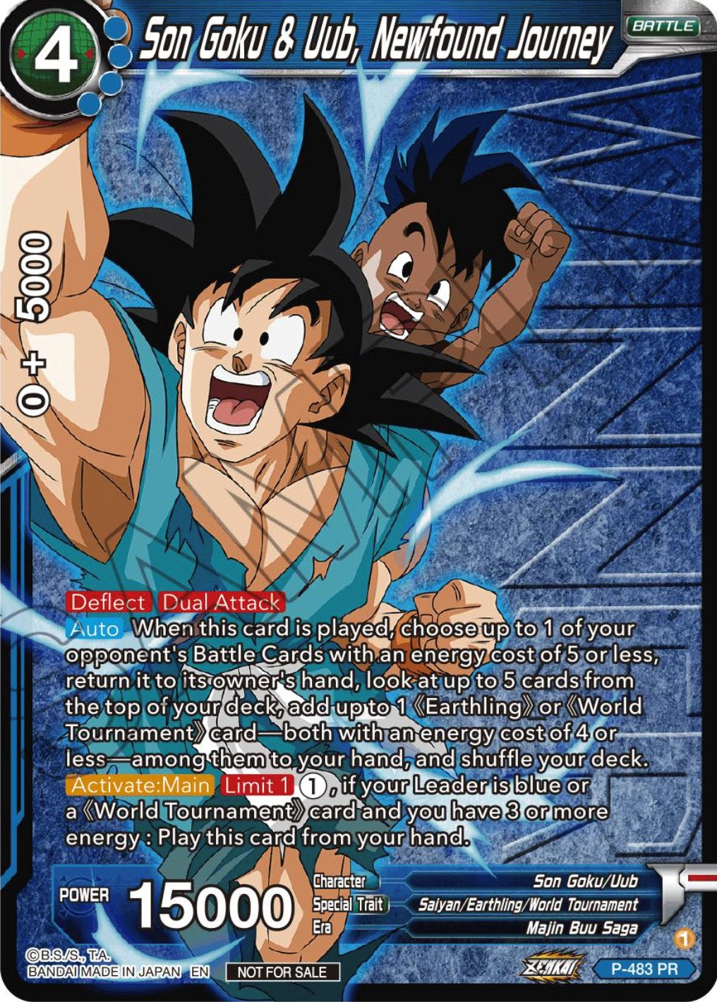 Son Goku & Uub, Newfound Journey (Zenkai Series Tournament Pack Vol.3 Winner) (P-483) [Tournament Promotion Cards] | Odin's Place