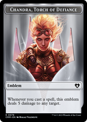 Chandra, Torch of Defiance Emblem // Wizard Double-Sided Token [Commander Masters Tokens] | Odin's Place