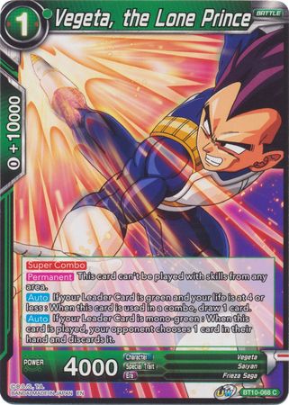 Vegeta, the Lone Prince (BT10-068) [Rise of the Unison Warrior] | Odin's Place