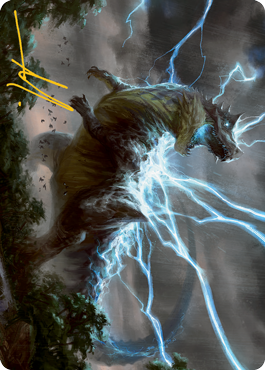 Thrasta, Tempest's Roar Art Card (41) (Gold-Stamped Signature) [Modern Horizons 2 Art Series] | Odin's Place