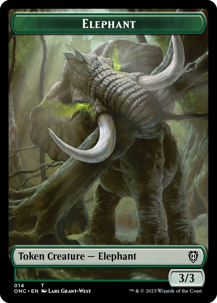 Human Soldier // Elephant Double-Sided Token [Phyrexia: All Will Be One Commander Tokens] | Odin's Place