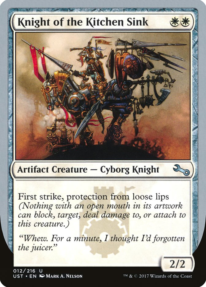 Knight of the Kitchen Sink (12) ("protection from loose lips") [Unstable] | Odin's Place