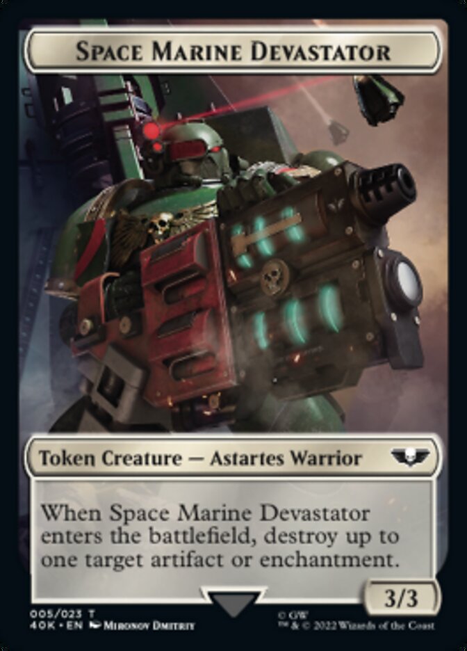Soldier (002) // Space Marine Devastator Double-Sided Token (Surge Foil) [Warhammer 40,000 Tokens] | Odin's Place