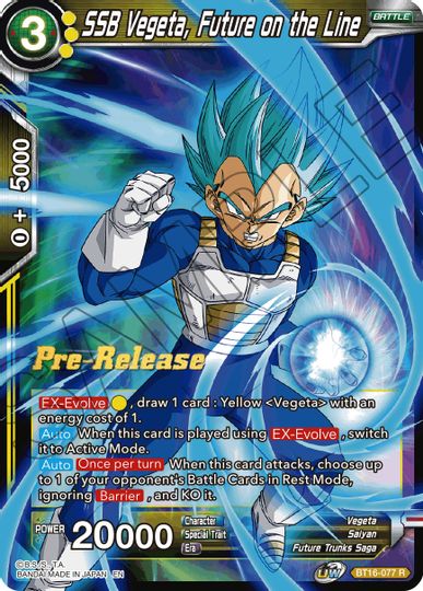 SSB Vegeta, Future on the Line (BT16-077) [Realm of the Gods Prerelease Promos] | Odin's Place