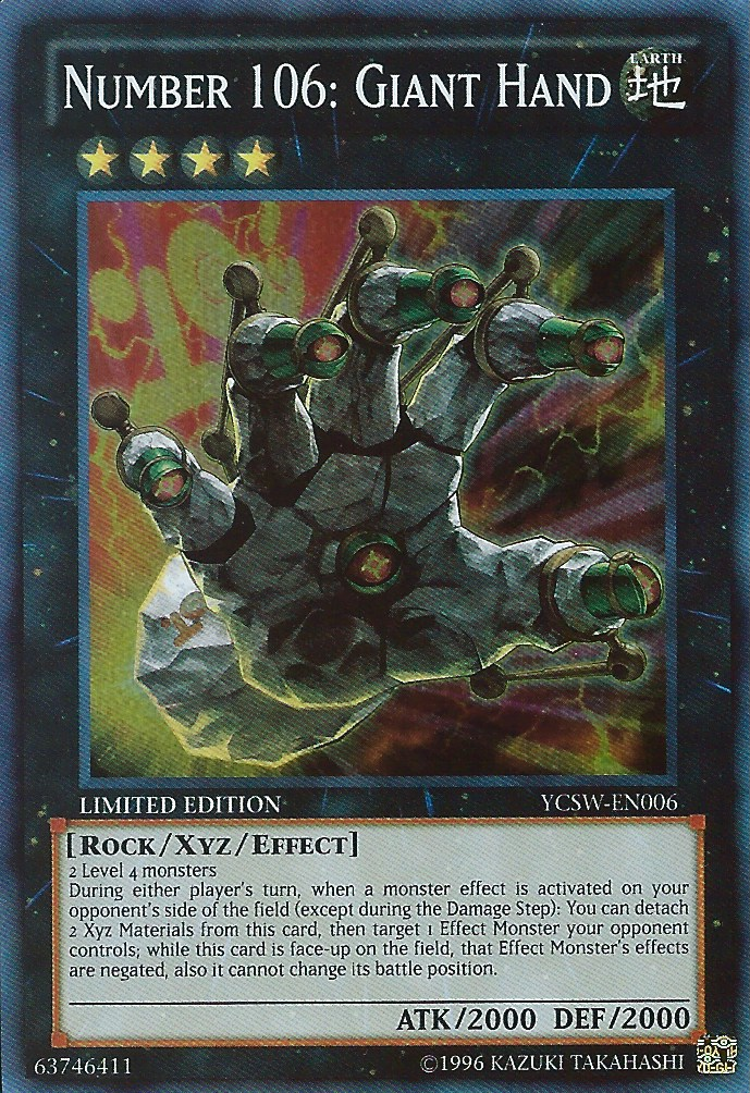 Number 106: Giant Hand [YCSW-EN006] Super Rare | Odin's Place