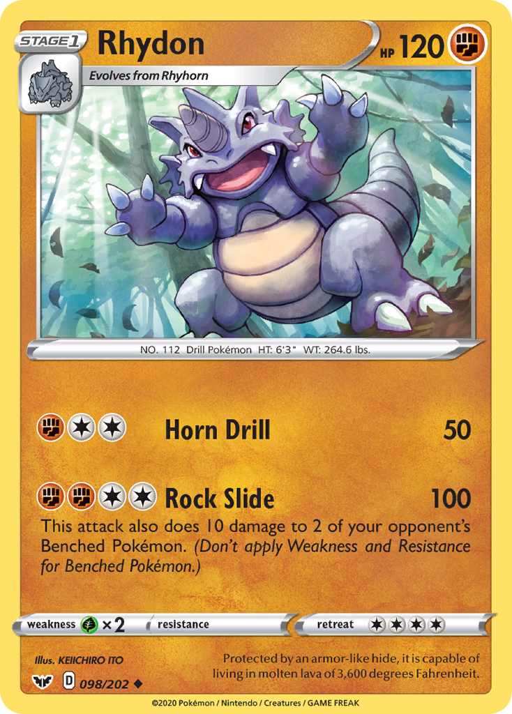 Rhydon (098/202) [Sword & Shield: Base Set] | Odin's Place