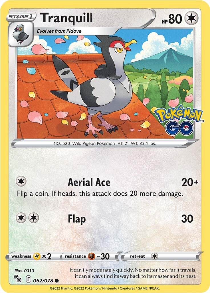 Tranquill (062/078) [Pokémon GO] | Odin's Place